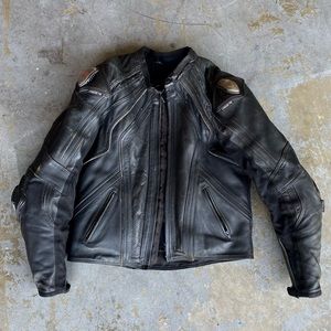 Genuine Leather Padded Motorcycle Jacket